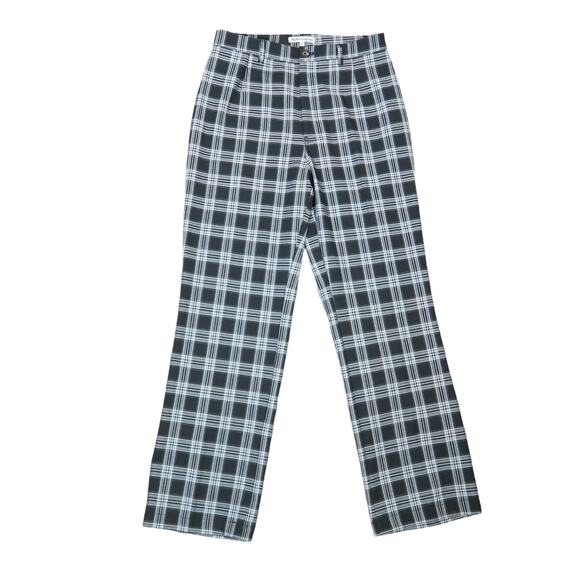 Reformation Franklin Pant Black and Grey Plaid High Rise Straight Leg 6 - Picture 1 of 6